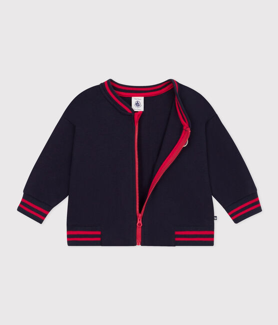 Letter jacket in jersey spesso per bebè blu SMOKING