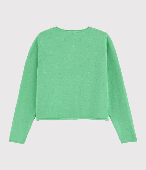 Cardigan tricot in cotone bambina verde ALOEVERA