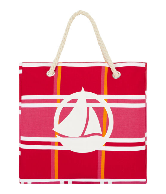Borsa da spiaggia rosa GEISHA/bianco MULTICO