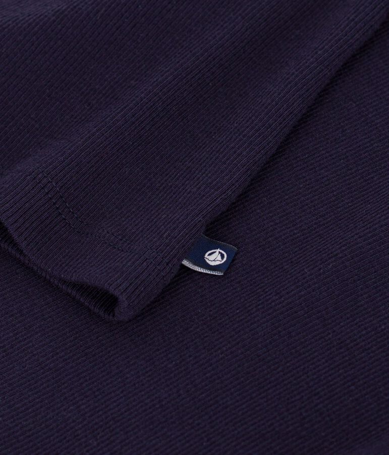 T-shirt a maniche corte in cotone tinta unita donna blu