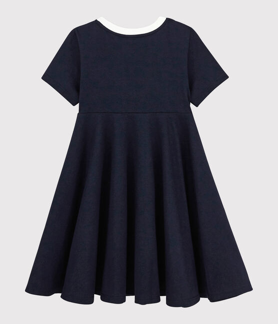 Abito a maniche corte in jersey bambina blu SMOKING