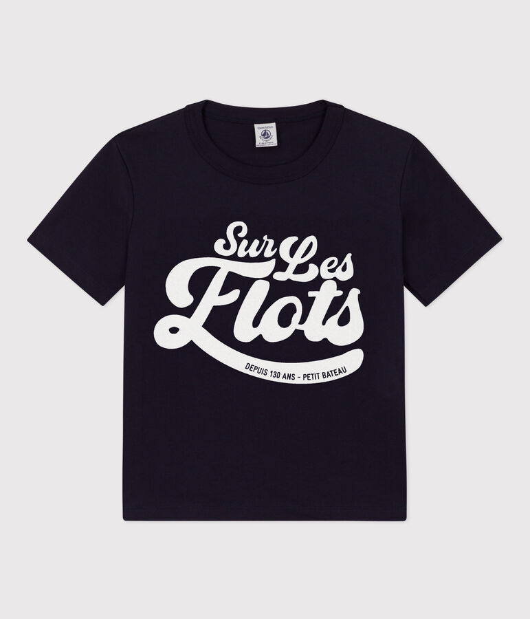 T-shirt  maniche corte in cotone bambino blu