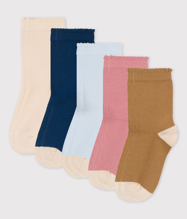 Confezione da 5 paia di calzini bambina multicolore