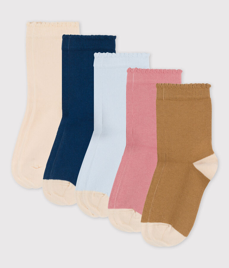 Confezione da 5 paia di calzini bambina multicolore