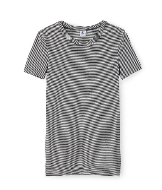 T-shirt iconica donna blu SMOKING/bianco MARSHMALLOW