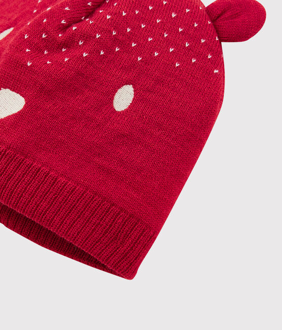Cappellino in tricot bebè. rosso TERKUIT