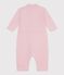 Tutina lunga in cotone tinta unita stile meccanico neonata rosa JOLI