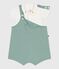 Completo nascita composto da salopette e body ricamato in cotone tinta unita verde PAUL