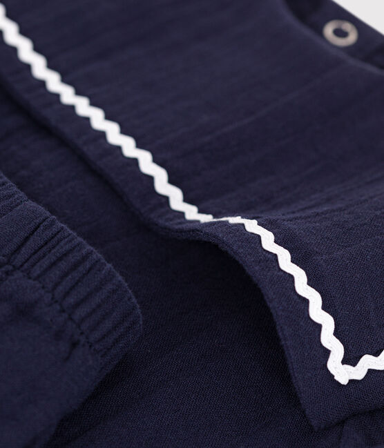 Set neonato due pezzi in cotone con dettagli marinari blu SMOKING