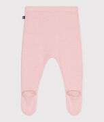 Pantaloni in maglia di lana e cotone neonato rosa JOLI