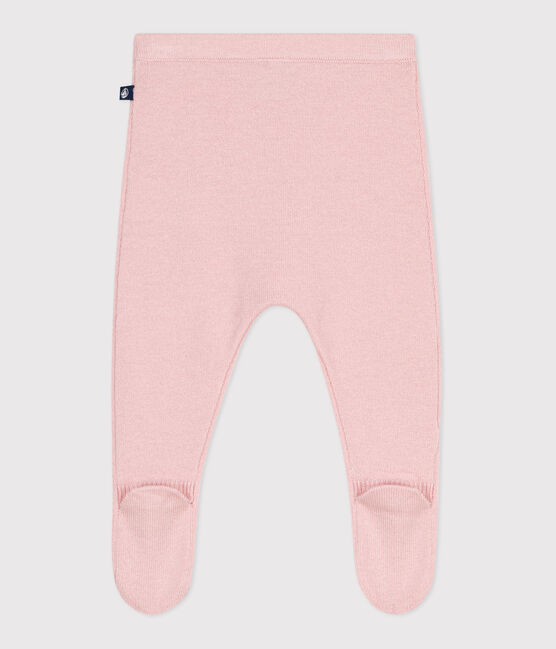 Pantaloni in maglia di lana e cotone neonato rosa JOLI