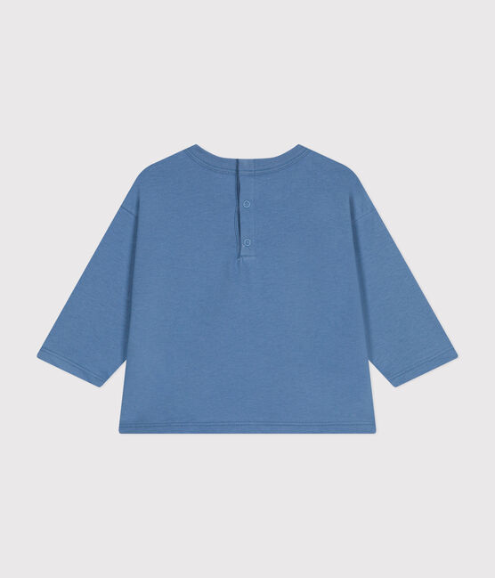 T-shirt a maniche lunghe in jersey sottile neonato blu BEACH