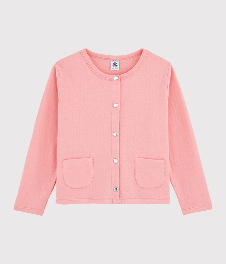Cardigan in tubique bambina rosa
