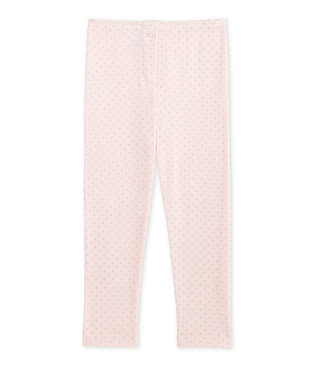 Legging bambina in lana e cotone rosa/rosa
