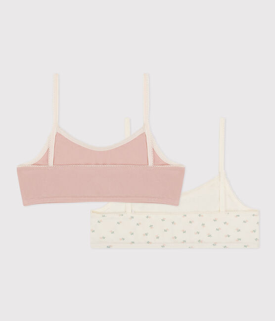 Confezione da 2 brassière ragazza in cotone ed elastam a fiori variante 1
