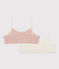 Confezione da 2 brassière ragazza in cotone ed elastam a fiori variante 1