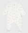 Pigiama in cotone con colletto a fiori neonato bianco MARSHMALLOW/bianco MULTICO