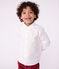 Camicia bambino a maniche lunghe in cotone tinta unita bianco ECUME