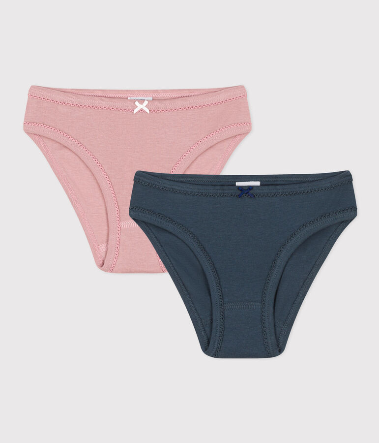 Confezione da 2 slip bambina in cotone multicolore