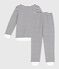 Pigiama in spugna di cotone a righe bambino blu MILK/ SOIR
