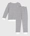 Pigiama in spugna di cotone a righe bambino blu/blu