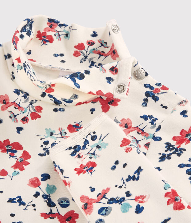 Abito maniche lunghe bambina bianco/multicolore