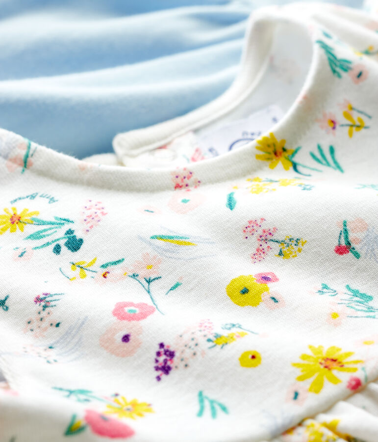 Confezione di 2 bluse, tinta unita e fantasia, beb&egrave; femmina multicolore