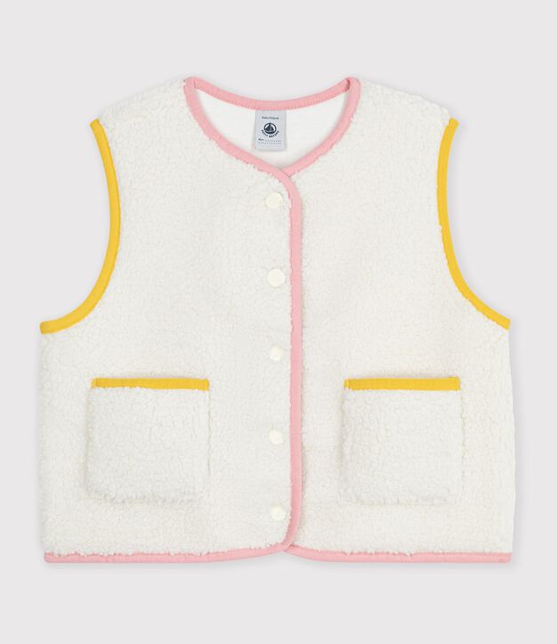 Gilet senza maniche in sherpa tinta unita bambino MILK