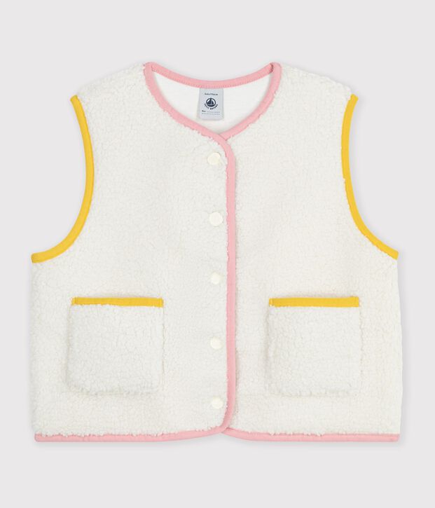 Gilet senza maniche in sherpa tinta unita bambino MILK