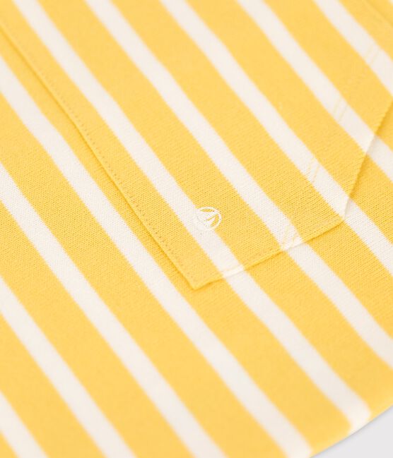 Tutina corta in jersey spesso bebè giallo ORGE/bianco MARSHMALLOW