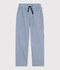 Pantaloni in cotone a righe bambino blu/bianco