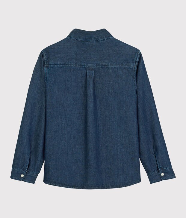 Camicia denim bambino blu