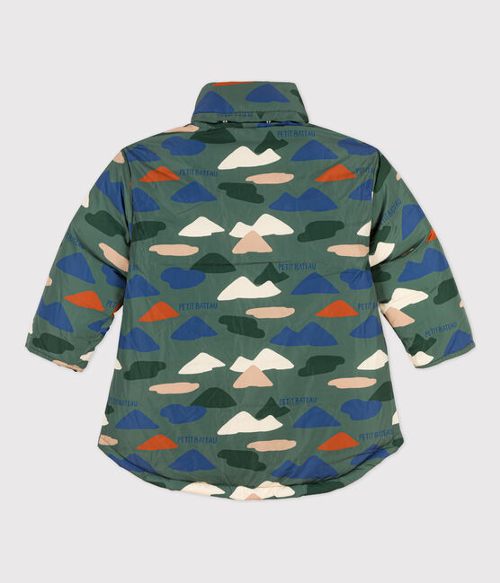 Piumino stampato medio-lungo bambino unisex verde VALLEE/ecru MULTICO