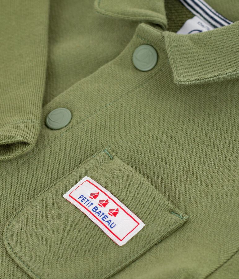 Tutina lunga in cotone tinta unita neonato verde OLIVINE