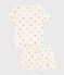 Pigiama corto in cotone con stampa a cuori bambino bianco MARSHMALLOW/bianco MULTICO