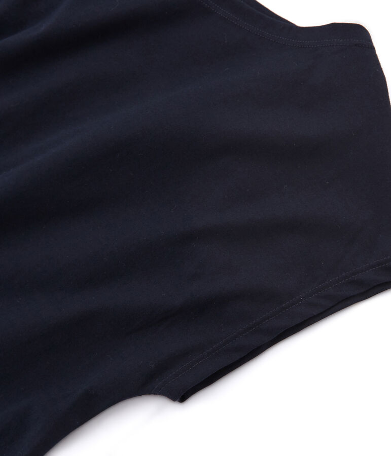 T-shirt manica corta in cotone Sea Island donna blu MARINE