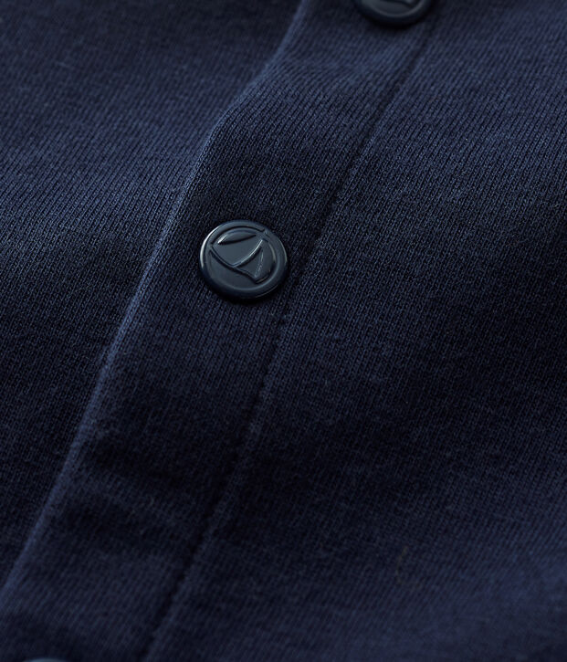 Cardigan tinta unita in jersey biologico spesso per beb&egrave; SMOKING