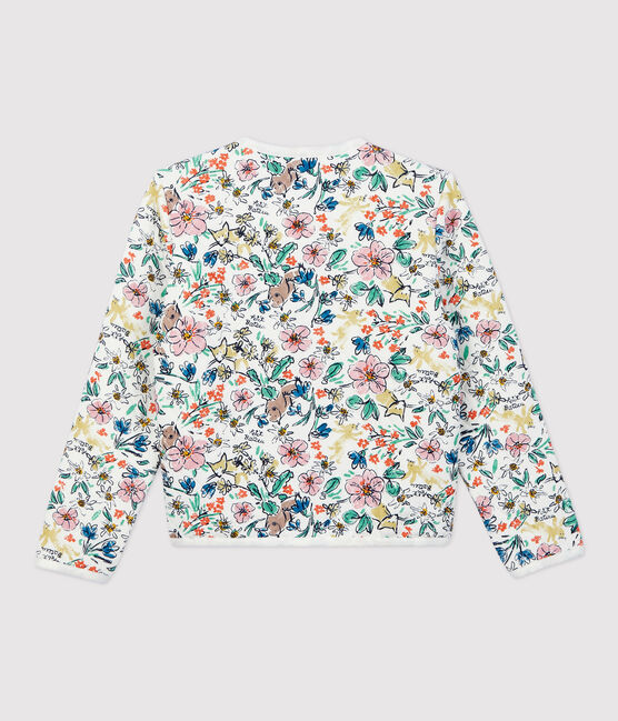 Cardigan bambina in tubique bianco MARSHMALLOW/bianco MULTICO