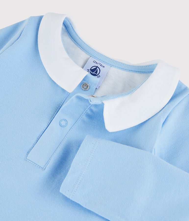 Body camicia con collo beb&egrave; maschio blu