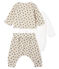 Completo tre pezzi bebè maschio in lana e cotone beige MONTELIMAR/bianco MULTICO