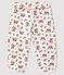 Pantalone bebè femmina in tubique bianco MARSHMALLOW/bianco MULTICO