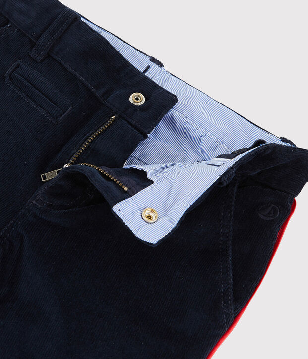 Pantaloni in velluto bambino blu