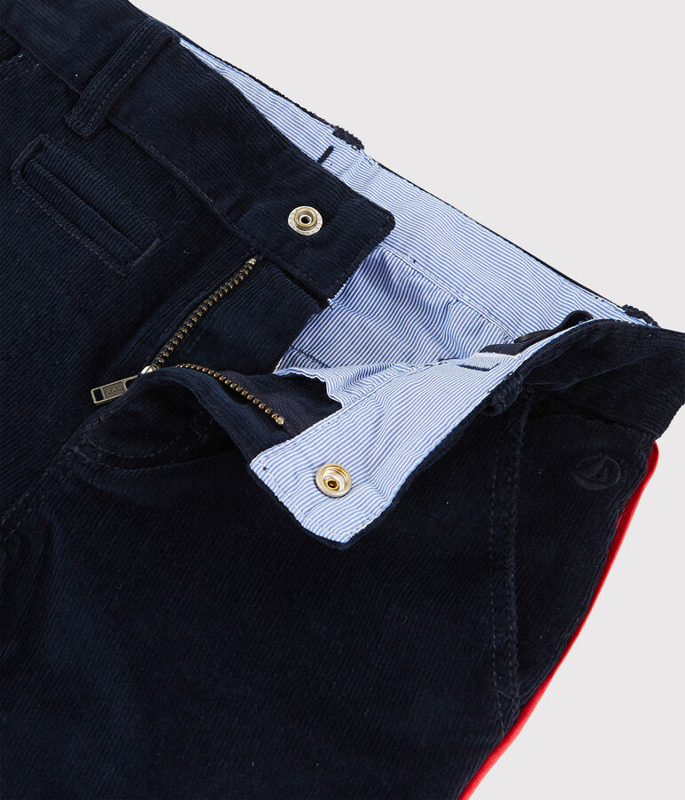 Pantaloni in velluto bambino blu SMOKING