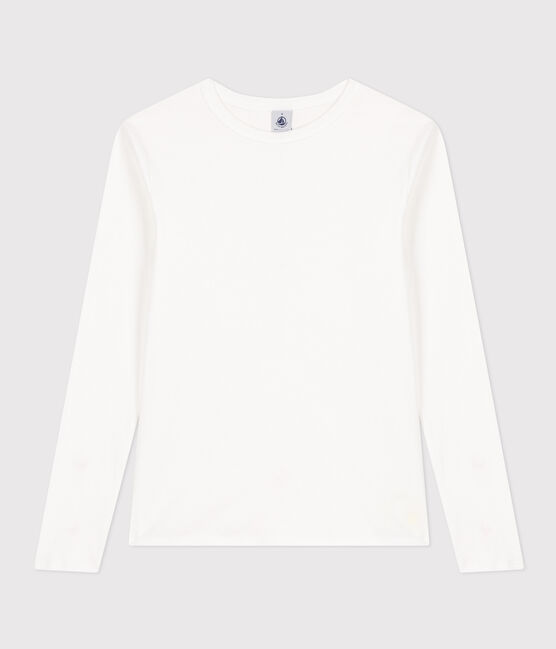 T-shirt Iconica a maniche lunghe a coste tinta unita donna bianco ECUME