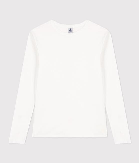 T-shirt Iconica a maniche lunghe a coste tinta unita donna bianco ECUME