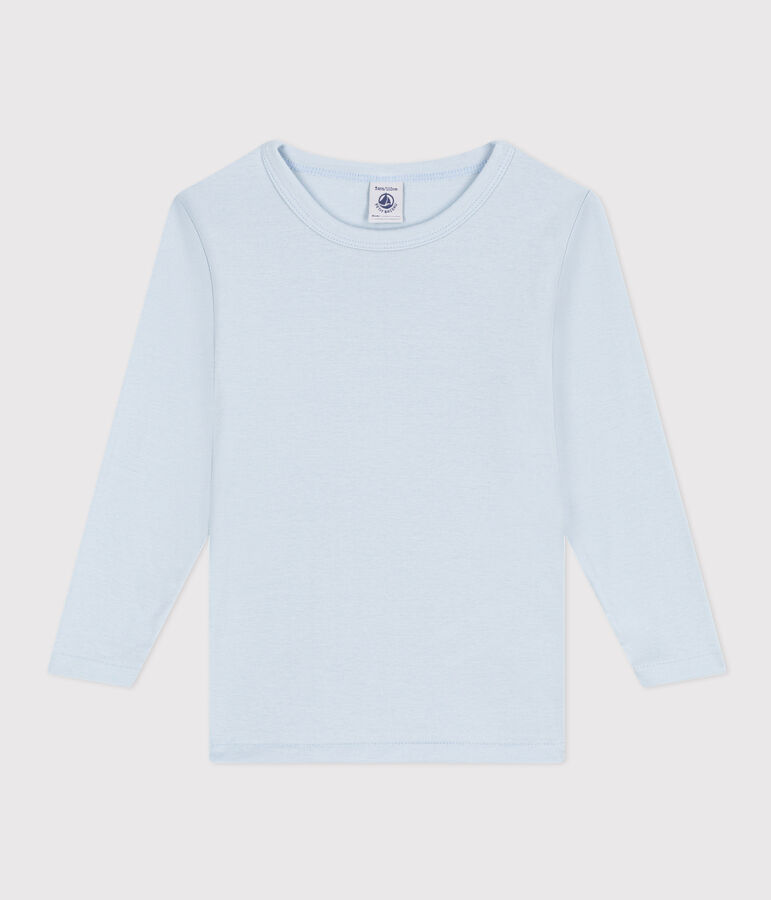 T-shirt a maniche lunghe in cotone blu