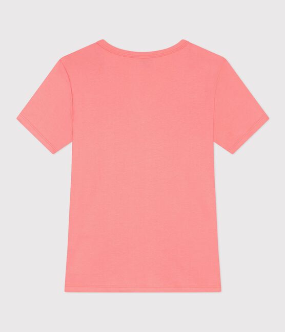 T-shirt a maniche corte in cotone tinta unita donna rosa FLAMAND