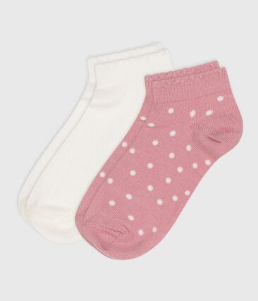 2 paia di calzini in cotone a pois bambina