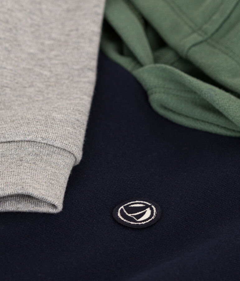 Felpa bambino con cappuccio in molleton blu/multicolore