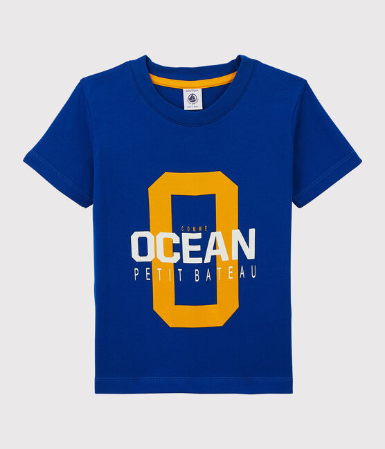 T-shirt maniche corte in jersey bambino blu SURF